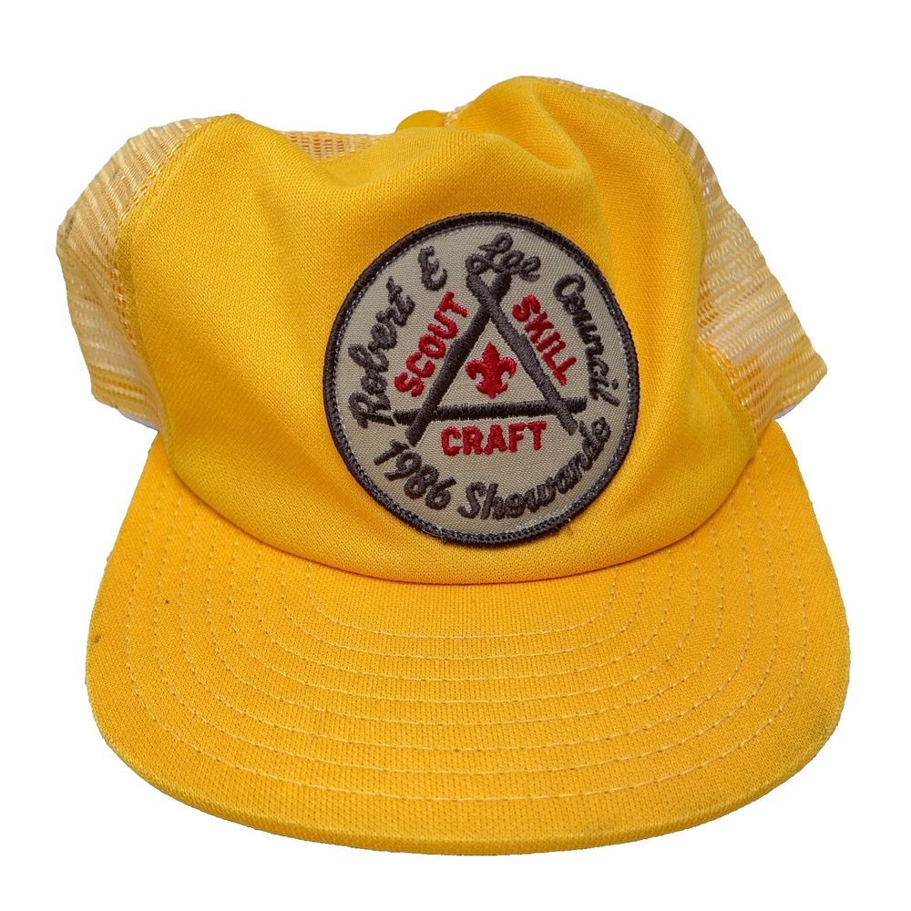 Vintage Boy Scouts Trucker Hat Cap Snapback Made In USA Patch 80s Showando Adult